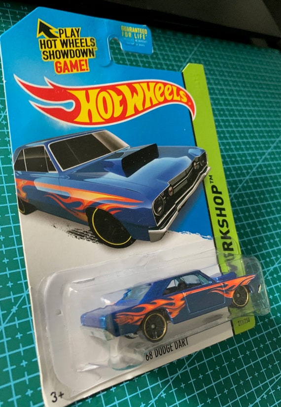 Hot Wheels 1968 Dodge Dart- Blue With Orange Flames-2015 HW