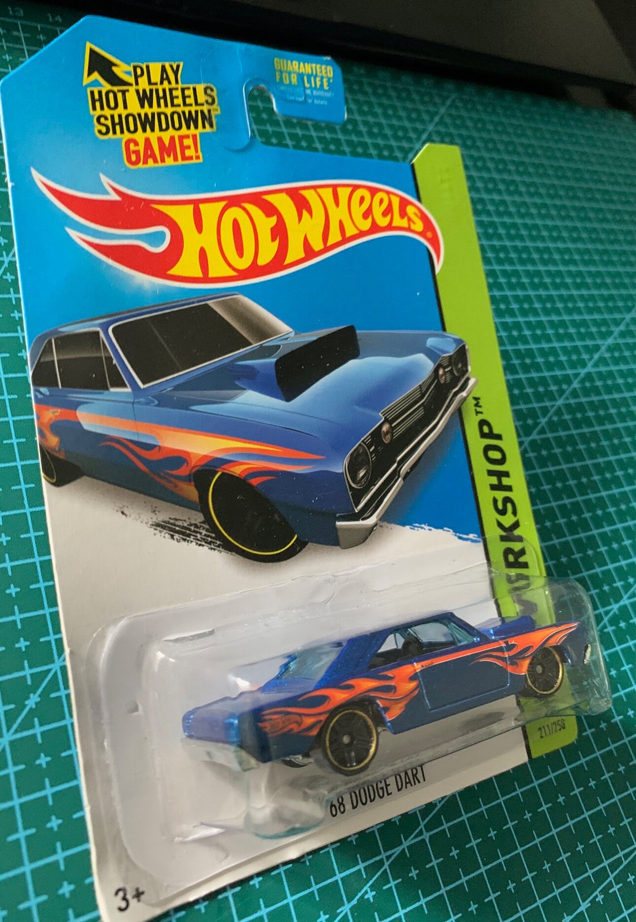 Hot Wheels 1968 Dodge Dart- Blue With Orange Flames-2015 HW
