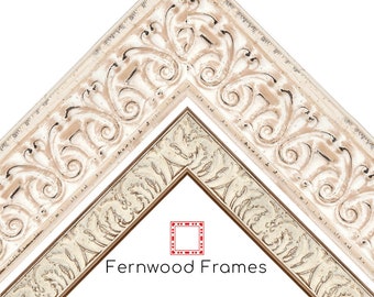 Ornate Carved Distressed Picture Frames, Rustic, Classic White Picture frame, 4x6, 5x7, 8x10