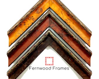 Burl Rustic Wood Picture Frame, Walnut, Cherry, Ebony, Burl Veneer, 4x6, 5x7, 8x10