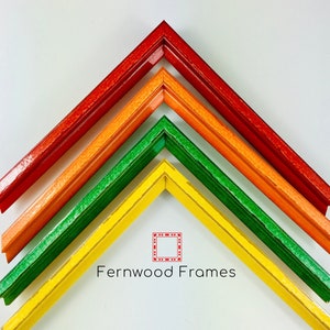 Colorful Glossy Picture Frames, Red, Orange, Yellow Frames, 4x6, 5x7, 8x10, custom picture frames
