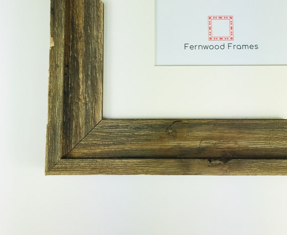 Farmhouse Distressed Frame, Brown Picture Frame, With Single Opening White Mat 1.75" Wide, Barn Wood Frame, Rustic Picture Frame, 8x10, 5x7