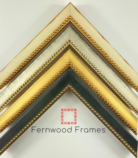Silver Gold Black White Beaded Picture Frame Elegant Classic Hand Made Photo Frame 4x6, 5x7, 8x10, Easel Back Frame