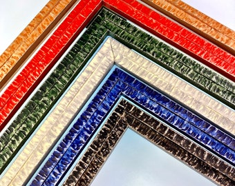 Handmade Colorful Wood Picture Frame: Glossy Finish, Custom Sizes