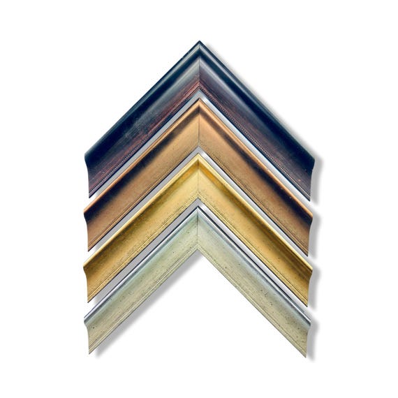 Classic Elegant Scoop Picture Frame – Brown, Copper, Gold & Silver – Traditional Wood Frame for 4x6, 5x7, 8x10, 11x14 Photo Frames
