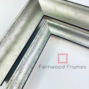 Silver Scooped Metallic Picture Frame, Industrial Modern Custom Frame, Wedding Gift Family Frame Wall Art 4x6 5x7 8x10 11x14