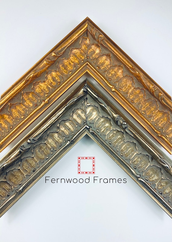Ornate Vintage Gold Silver Italian Country Picture Frame Victorian Antique Frame 4x6, 5x7, 8x10, Custom sizes available Hand Made