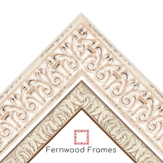 Ornate Carved Distressed Picture Frames, Rustic, Classic White Picture frame, 4x6, 5x7, 8x10