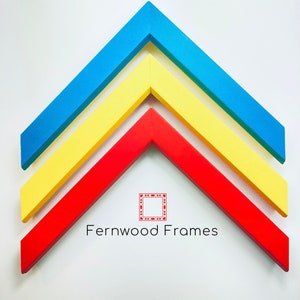 Colorful Matte Finished Picture Frames, Blue Picture Frame, Yellow Picture Frame, Red Picture Frame, 8x10, 5x7, 4x6, Solid wood Hand made