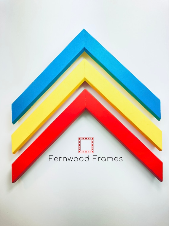 Colorful Matte Finished Picture Frames, Blue Picture Frame, Yellow Picture Frame, Red Picture Frame, 8x10, 5x7, 4x6, Solid wood Hand made
