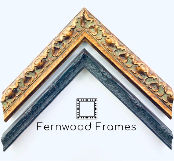 Vintage Ornate Picture Frame, Traditional Classic Gold Picture Frame, Black Picture frame, 8x10, 5x7, 4x6, Solid Wood, Hand Made