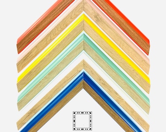 Colorful Oak Picture Frame: Retro Eclectic Wall Art Decor