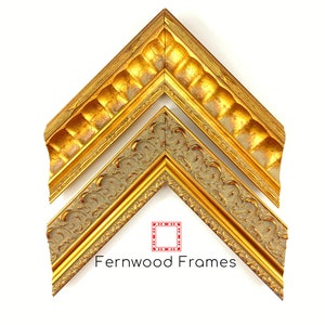 Gold Scooped Ornate Picture Frame, Gold Picture Frame, 4x6, 5x7, 8x10 11x14 Frames, Hand Made, Wedding Gift