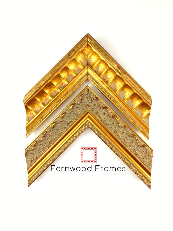 Gold Scooped Ornate Picture Frame, Gold Picture Frame, 4x6, 5x7, 8x10 11x14 Frames, Hand Made, Wedding Gift