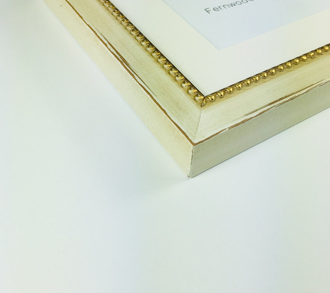 Gold Beaded Rustic Picture Frame With Single Opening White Etsy