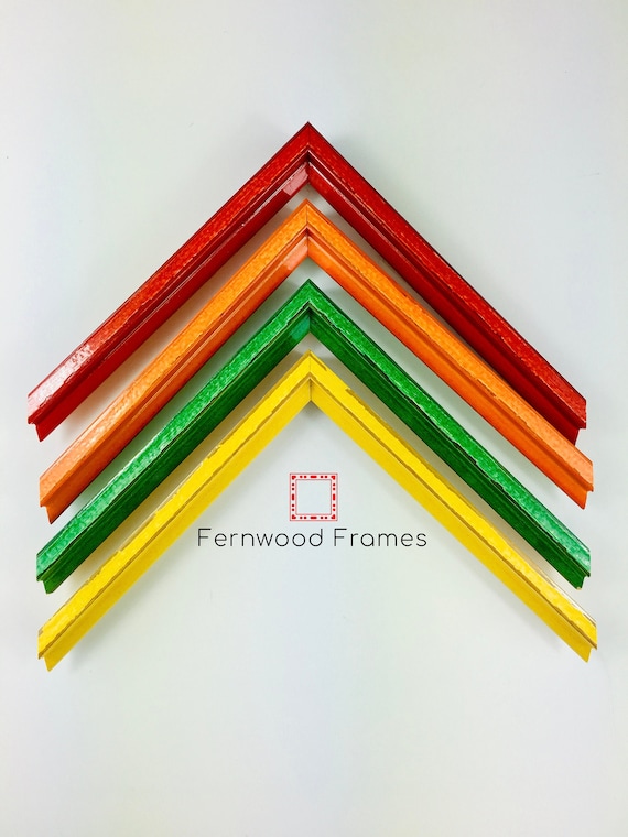 Colorful Glossy Picture Frames, Red, Orange, Yellow Frames, 4x6, 5x7, 8x10, custom picture frames
