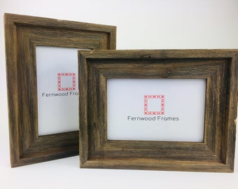 Farmhouse Brown Distressed Picture Frame: Rustic Barn Wood
