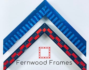 Blue Picture Frame and Red Checkered Glossy Picture Frames 4x6 5x7 8x10 11x14 Solid Wood Picture Frame