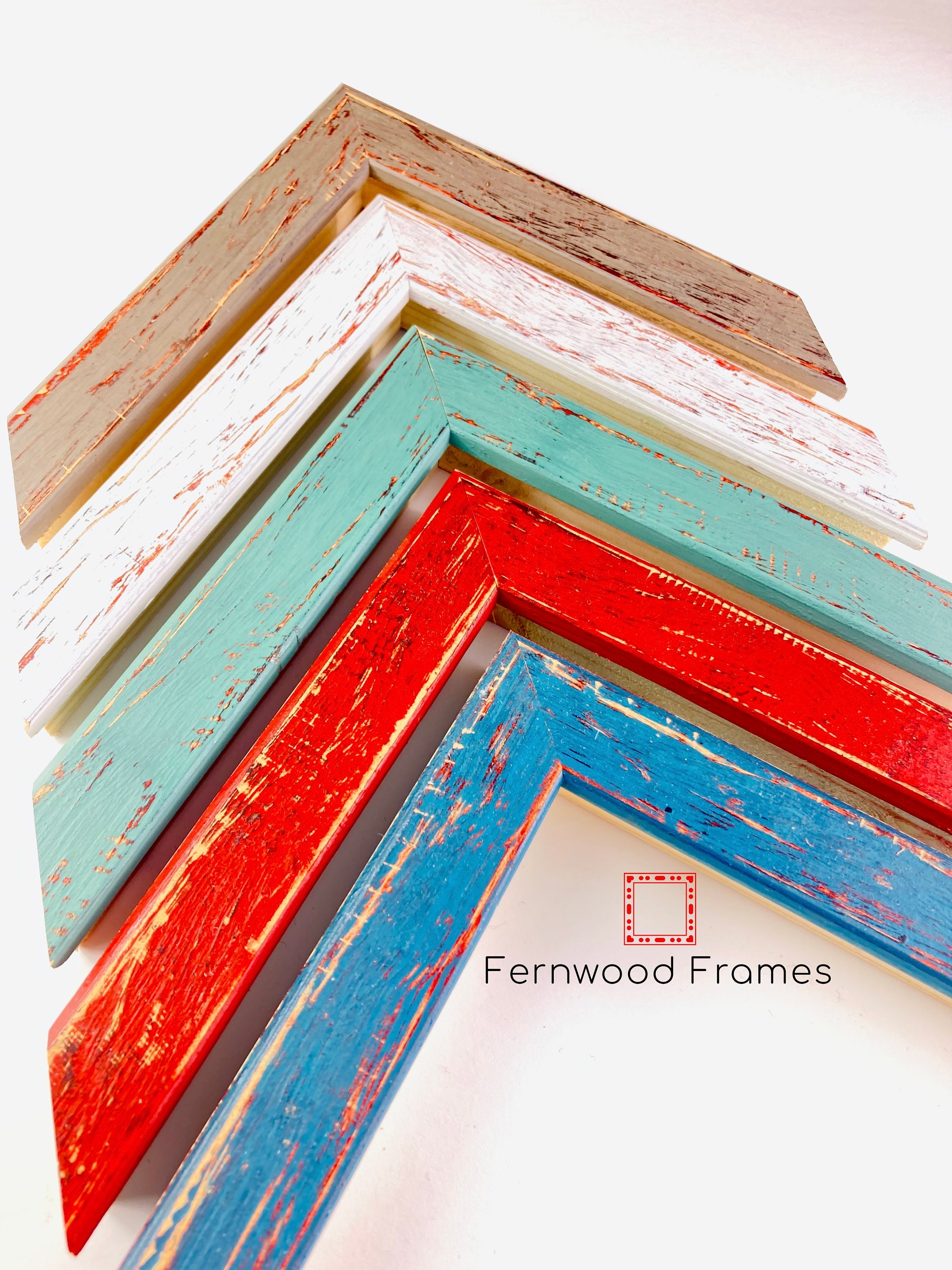 Signature Picture Frame - 100% Up-cycled Reclaimed Wood (11x14, Robins Egg  Blue) 