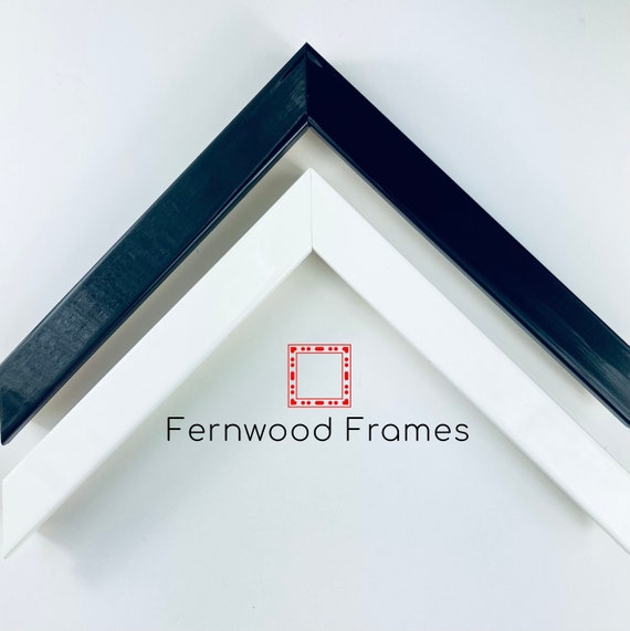 Minimalist Black or White Picture Frame, High Gloss finish Frames, 4x6, 5x7, 8x10, Custom and Standard Sizes, Hand Made