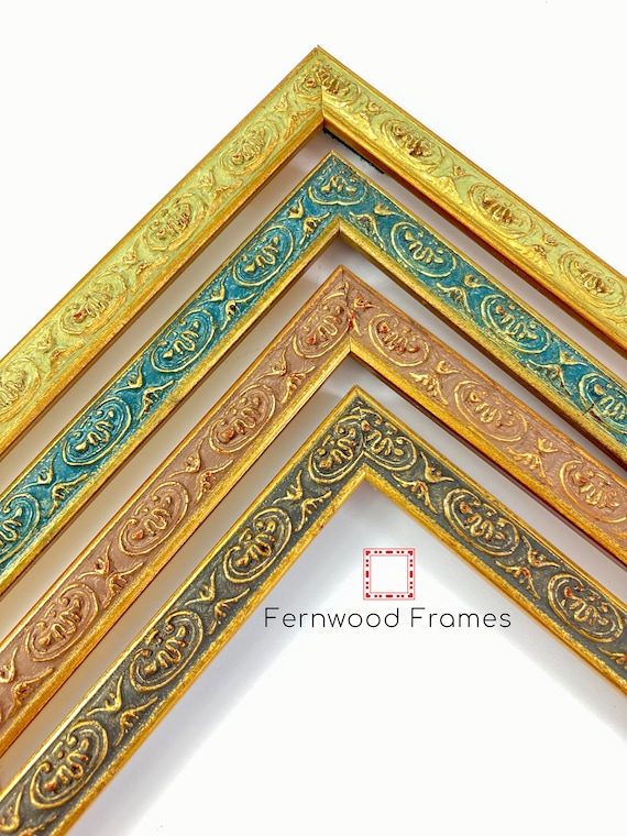 Gilded Italian Ornate Art Nouveau Vintage Picture Frame Green Blue Red Black Picture Frames Wedding Family Photo Frames 4x6 5x7 8x10