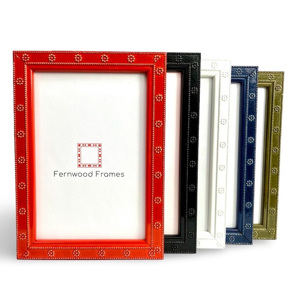 Glossy Vintage Style Picture Frame Antique Embossed Flower Retro Eclectic Photo Frame Black Red White Blue Green Kids Art Frame 4x6 5x7 8x10