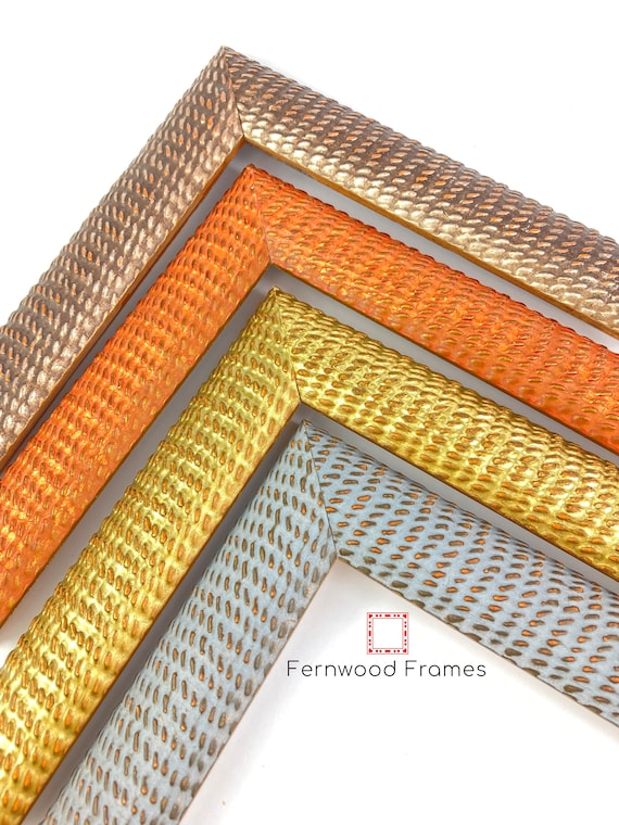 Dragon Scale Gold Leaf Gilded Picture Frame Brown Orange Gold Grey Picture frames, Wedding Frame Family photo Frame 8x10 5x7 4x6