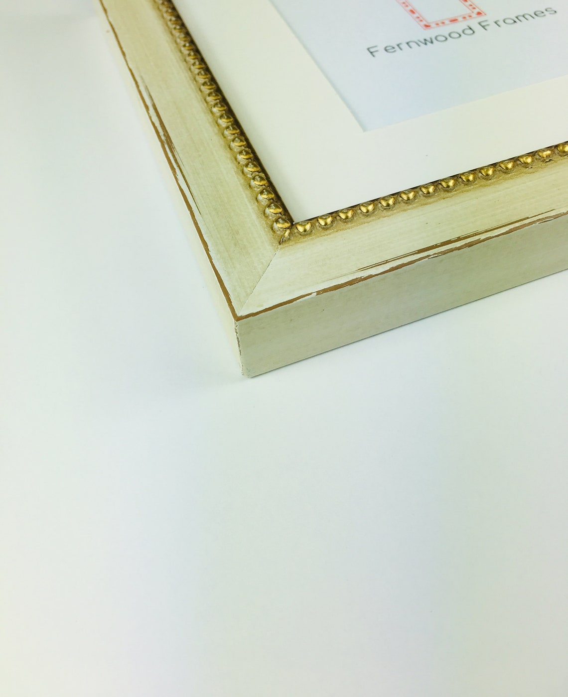 Gold Beaded Rustic Picture Frame With Single Opening White Etsy