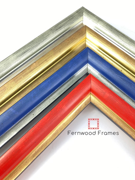 Mid Century Vintage Painted Colored Scoop Picture Frames Red Blue Gold Silver Family Wedding Photo Frames 8x10 5x7 4x6