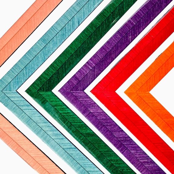 Herringbone Glossy Colorful Picture Frame Eclectic Modern Funky Photo Frame Pink Blue Green Purple Red Orange 4x6 5x7 8x10 11x14