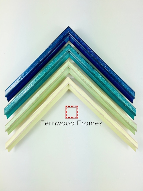 Colorful Glossy Picture Frames, Blue, Turquoise, Green, White Frames, 4x6. 5x7, 8x10 custom picture frames