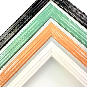 Retro Glossy Colored Picture Frames Vintage Frames in Black, Light Green, Orange, White 4x6 5x7 8x10 Photo Frame Custom Sizes