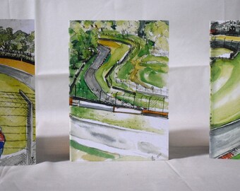 Brands Hatch Racing Circuit Trackside Paintings A6 Greetings Cards