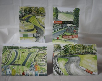 Cadwell Park Racing Circuit Trackside Paintings A6 Greetings Cards