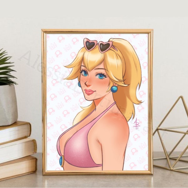 Stampa illustrazione Princess Peach Di Supermario (Nintendo)