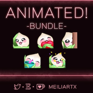 ANIMATED EMOTE SET Overwatch Pachimari Wave Hi Love Peek Sip Party Cheer OW2 Cute Hello // Twitch - Discord Sticker - Stream!