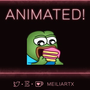 GEANIMEERDE EMOTE Pepe Cake Nom Frog Meme // Twitch - Discord - Stream!