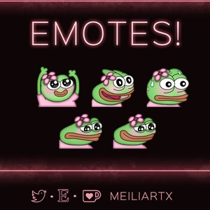 EMOTE SET Kawaii Pepe Frog Pink // Twitch - Discord - Stream!
