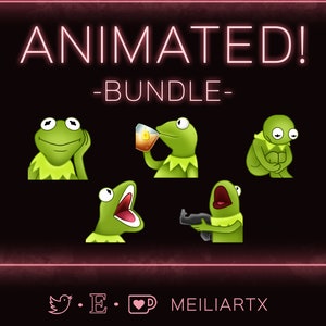 ANIMATED EMOTE SET Kermit Frog Meme Set Stare Tea Cry // Twitch - Discord - Stream!