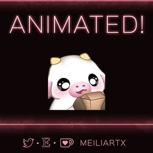 GEANIMEERDE EMOTE Kawaii White Cow Sip Juice // Twitch - Discord - Streaming !