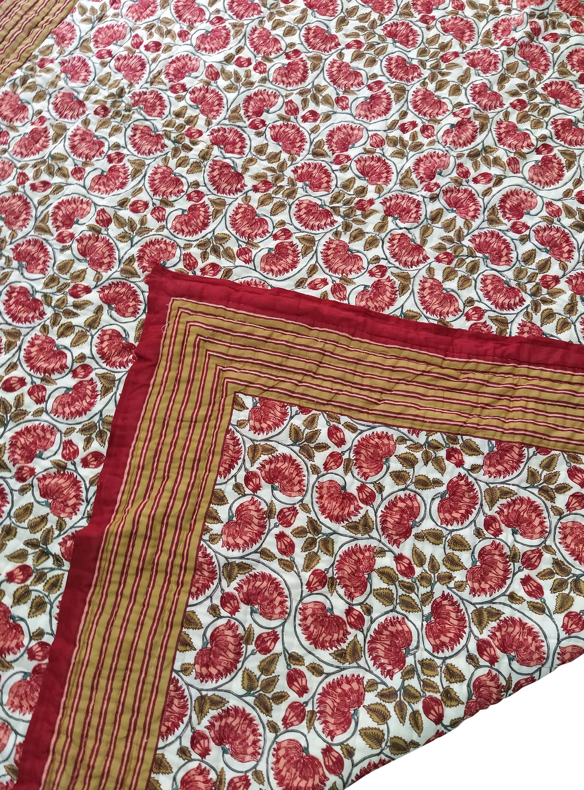 Reversible Razai Quilt Soft Cotton Quilt Jaipuri Quilt Block Etsy
