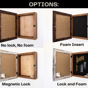 Concealment Picture Frame, 8x10 or 5x7 Hidden Gun Storage, Wooden Wall Hanging Gun Case, Concealment Furniture, Hidden Compartment Lock Box image 7