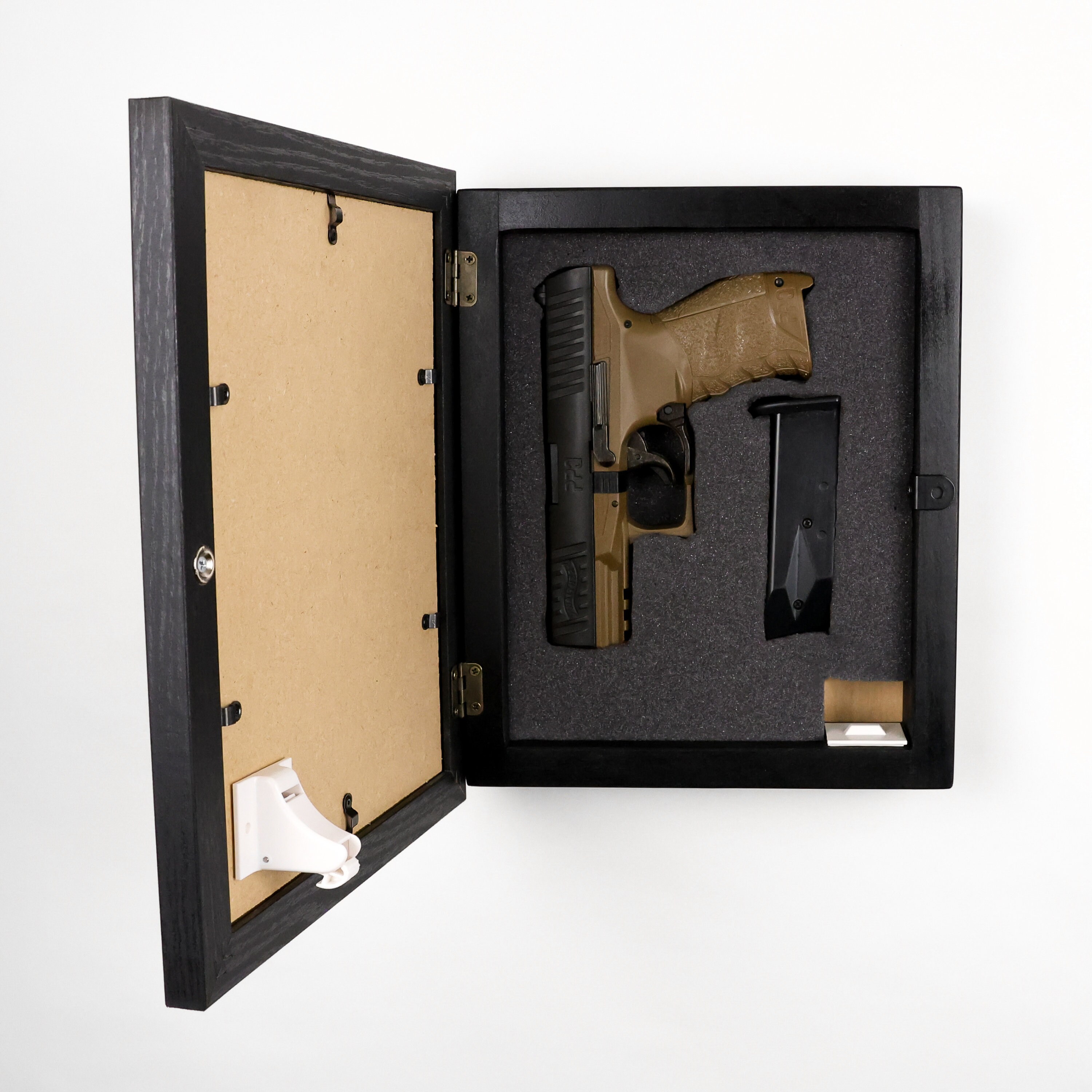Hidden Gun Storage 5x7 or 8x10 Picture Frame, Wooden Wall Hanging Gun ...