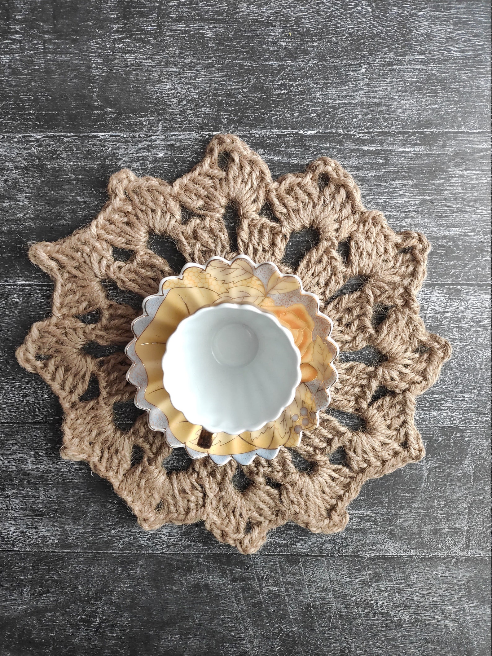 Placemats Haak placemat Sousplat haken Ronde sousplat Etsy