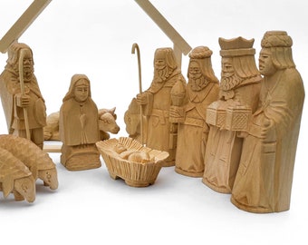 大型キリスト降誕セット、木製キリスト降誕フィギュア、クリスマス