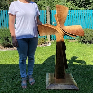Large Wooden Cross 4ft, Standing Cross Statue, Hand Carved Cross, Catholic Crucifix, Cross Outdoor, Cross for Garden, Cross for Church Altar