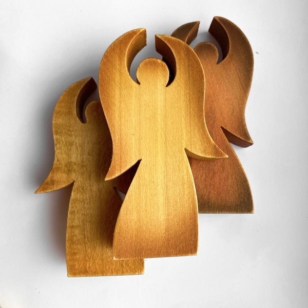 Wooden Angel Statue Etsy