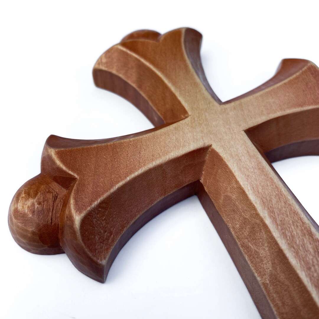 Wooden Cross for Wall, Large Wall Cross, Hand Carved Cross, Hanging
