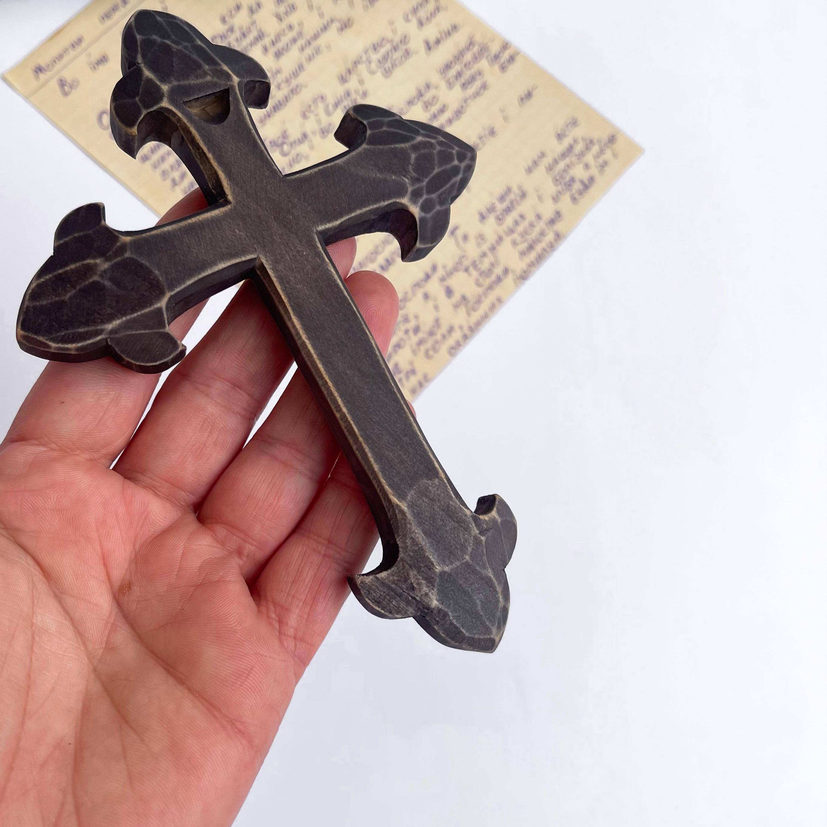 Small Wooden Carved Cross, Wall Religious Crucifix, Christian Boys Gift ...