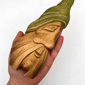 Hand Carved Face Wall, Wooden Figurine Wall Art, Wood Tree Spirit Face, Sculpture Folk Woodcarving, Wood Old Man Unique Gift